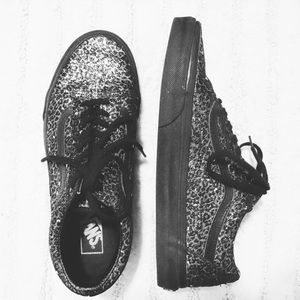 Black and Silver cheetah print vans